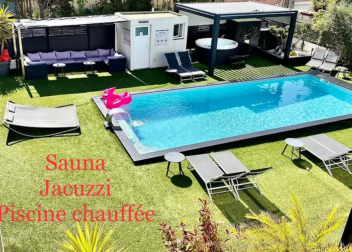 Eden - Centre-ville- Piscine Chauffée, Jacuzzi Et Sauna - Parking Privé 3* Cassis